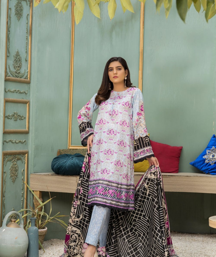 Ittehad Crystal Lawn'21 D # 21123 Ferozi