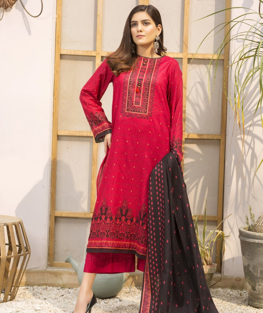 Ittehad Crystal Lawn'21 D # 21132 Maroon