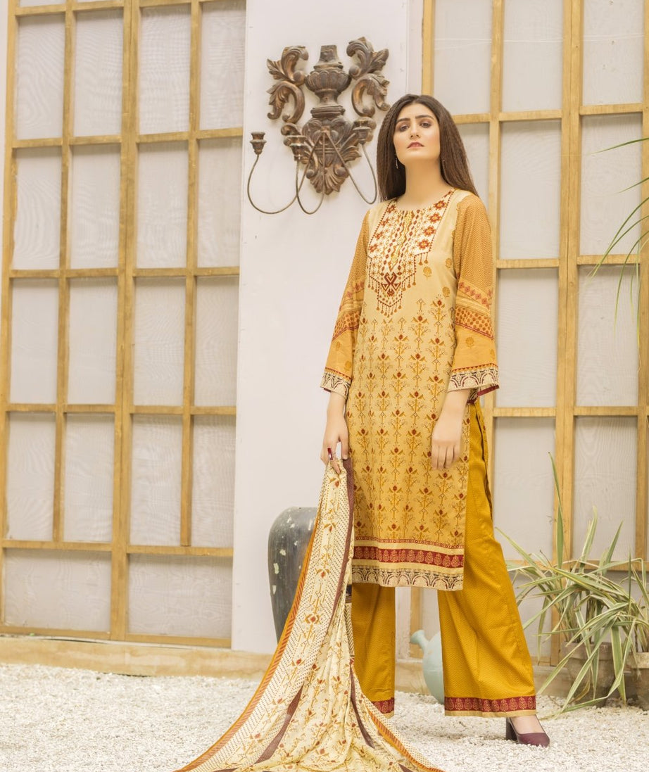 Ittehad Crystal Lawn'21 D # 21133 Mustard