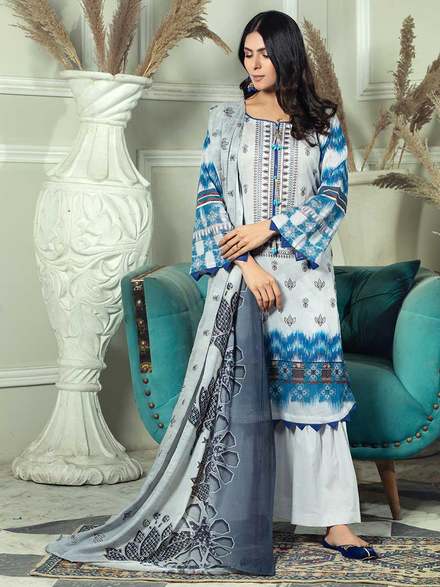 Aalaya R/Mehtab Emb Lawn`23 D#1 (Grey)