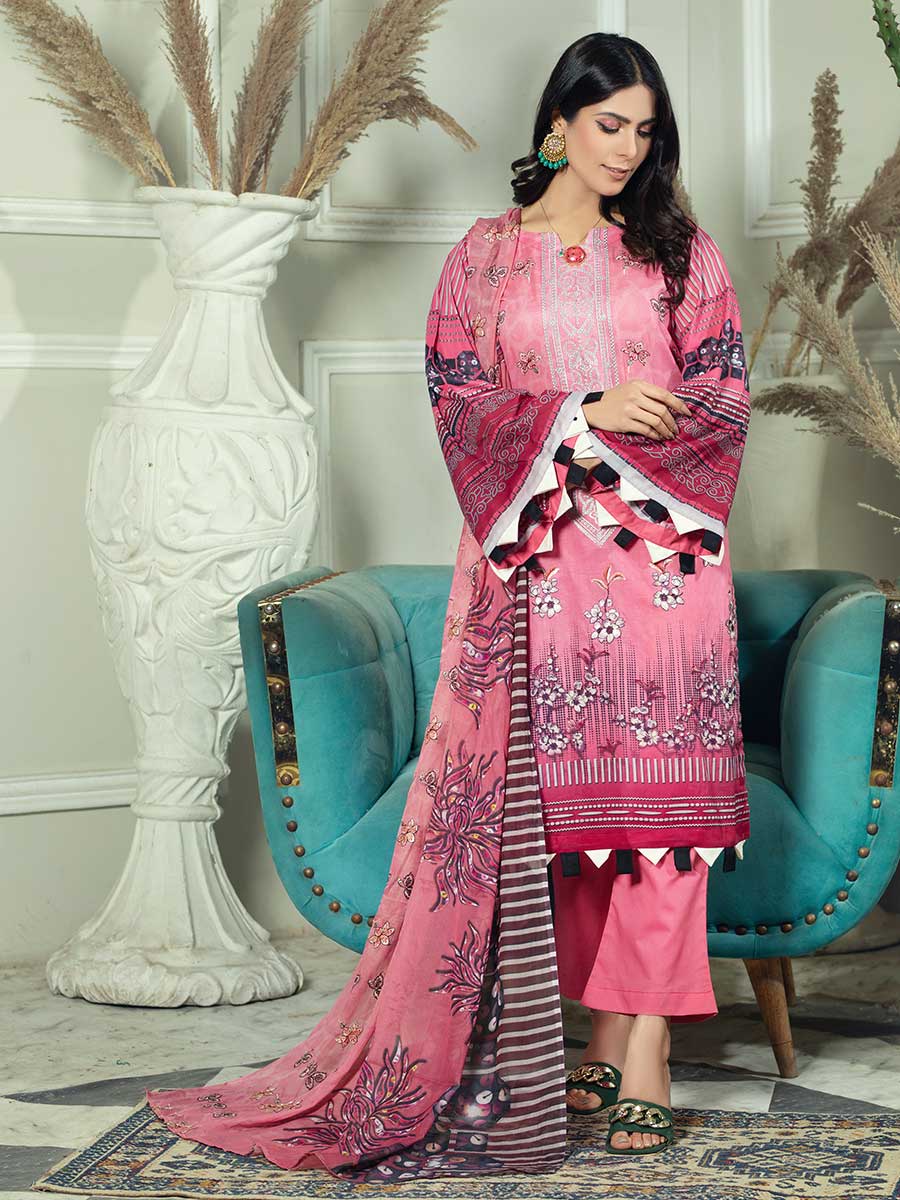 Aalaya R/Mehtab Emb Lawn`23 D#1 (Pink)