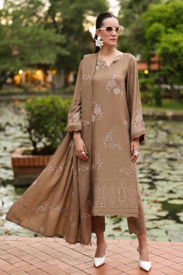 RA Tehzeeb Emb L-Peach`25 Vol-2 TL#453