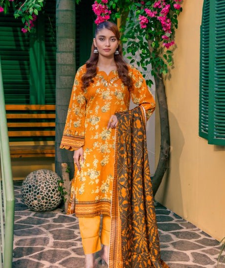 Rahat Premium Lawn`26 (Vol-3) D#01 MUSTARD