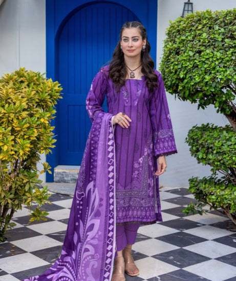 Rahat Premium Lawn`26 (Vol-3) D#01 PURPLE