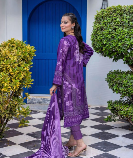 Rahat Premium Lawn`26 (Vol-3) D#01 PURPLE