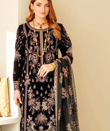 Ramsha Velvet Collection`22 VA#401 (Black)