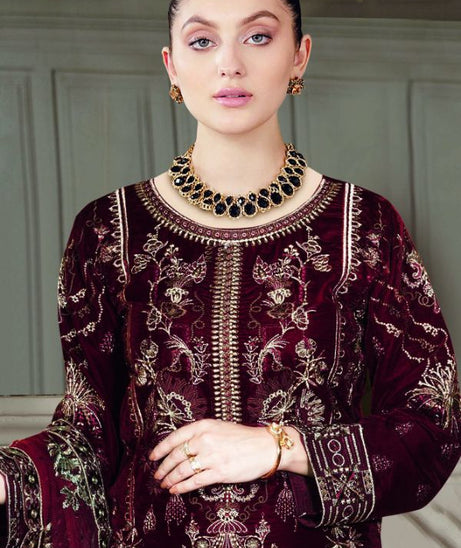 Ramsha Velvet Collection`22 VB#401 (Maroon)