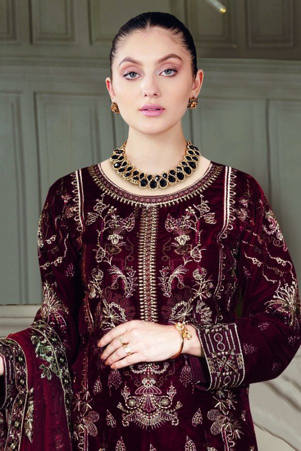Ramsha Velvet Collection`22 VB#401 (Maroon)