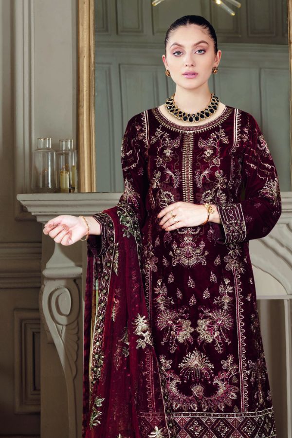 Ramsha Velvet Collection`22 VB#401 (Maroon)