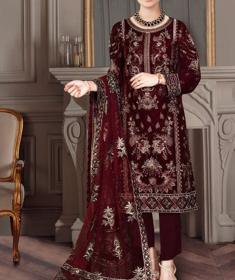 Ramsha Velvet Collection`22 VB#401 (Maroon)