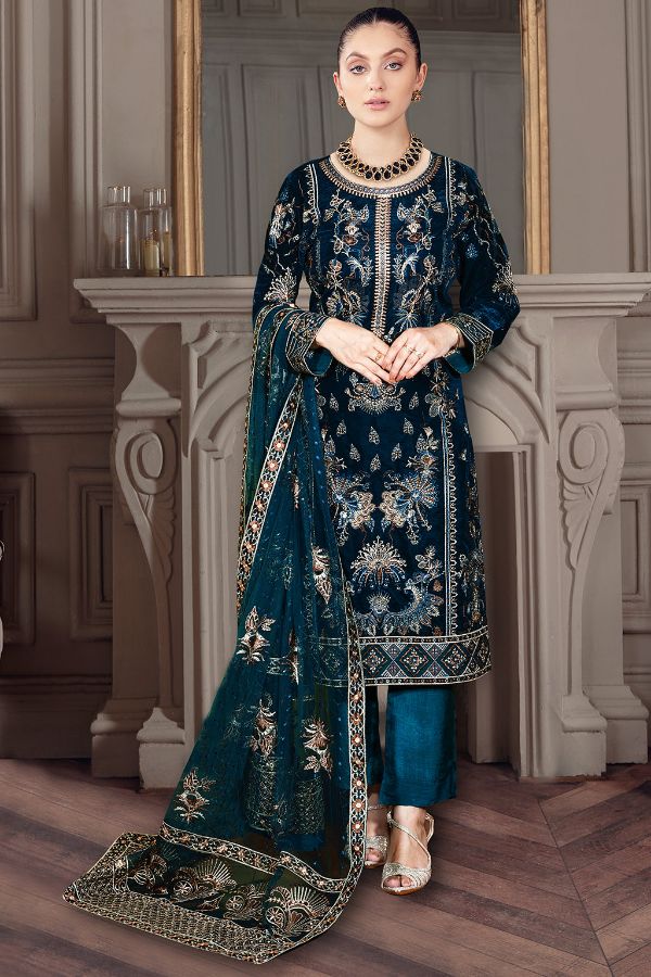 Ramsha Velvet Collection`22 VF#401 (Zinc)