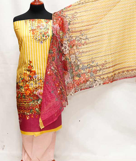 Viscose Print Chiffon Dupatta 3Pcs D#1-46