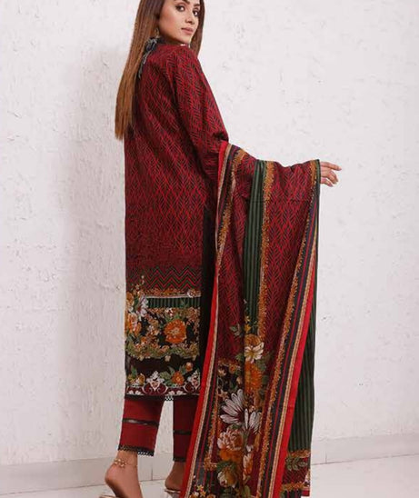 Roshni Print Lawn`22 D#901 Red