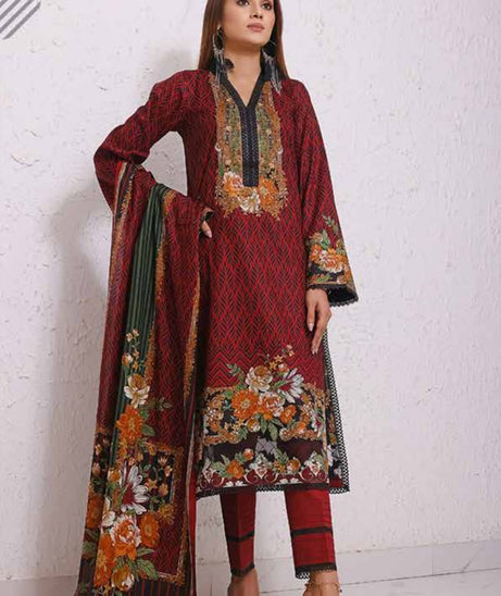 Roshni Print Lawn`22 D#901 Red