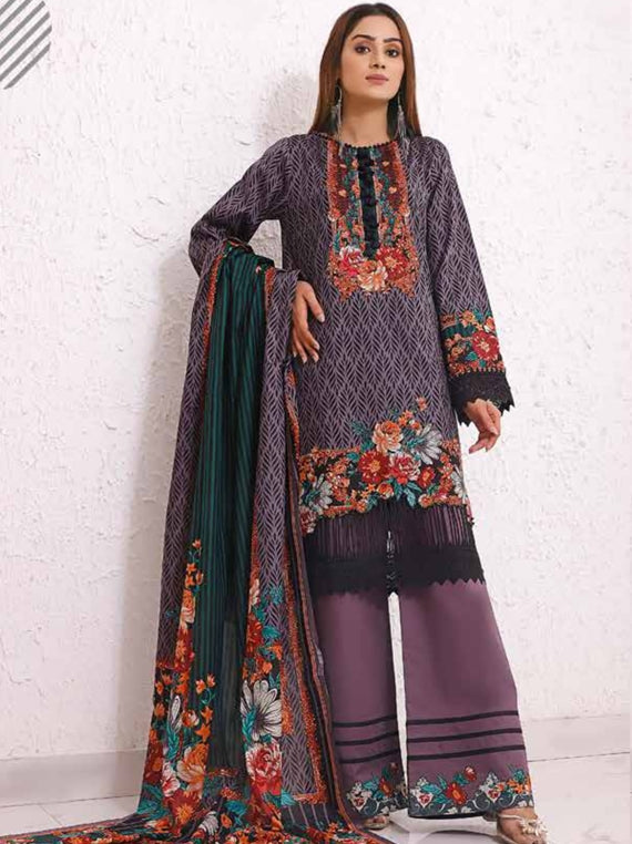 Roshni Print Lawn`22 D#901 D Grey