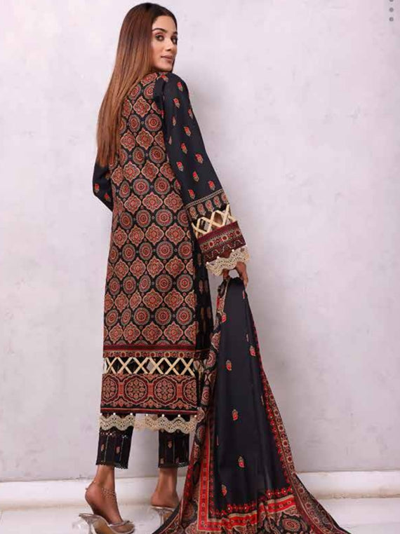 Roshni Print Lawn`22 D#903 Black