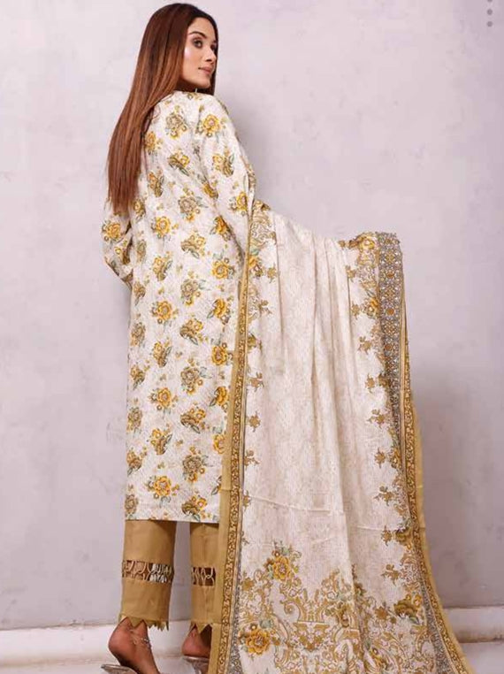 Roshni Print Lawn`22 D#905 Golden