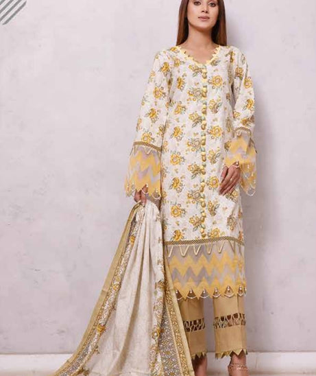 Roshni Print Lawn`22 D#905 Golden