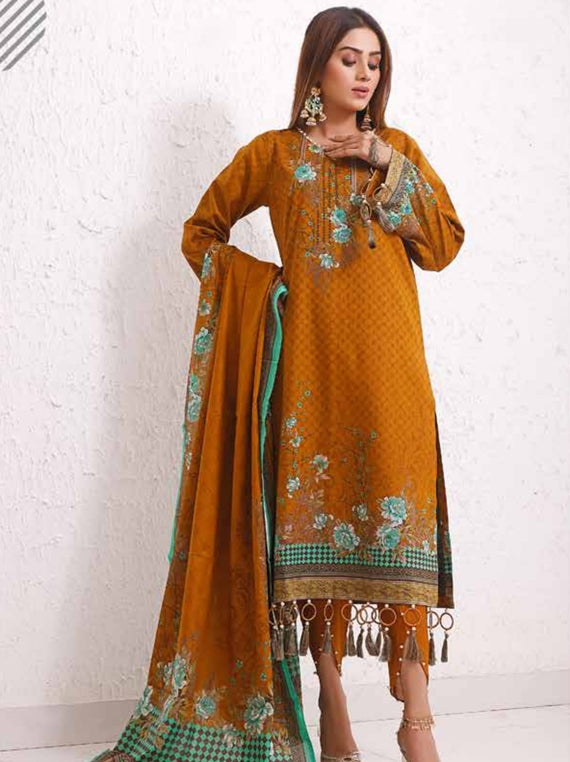 Roshni Print Lawn`22 D#906 Mustard