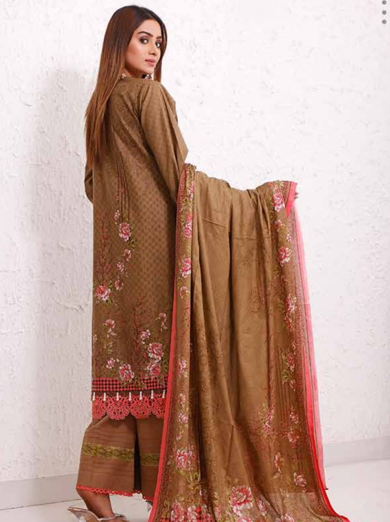 Roshni Print Lawn`22 D#906 Brown