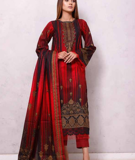 Roshni Print Lawn`22 D#907 Pink