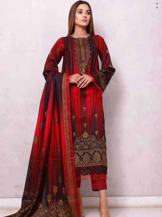 Roshni Print Lawn`22 D#907 Pink