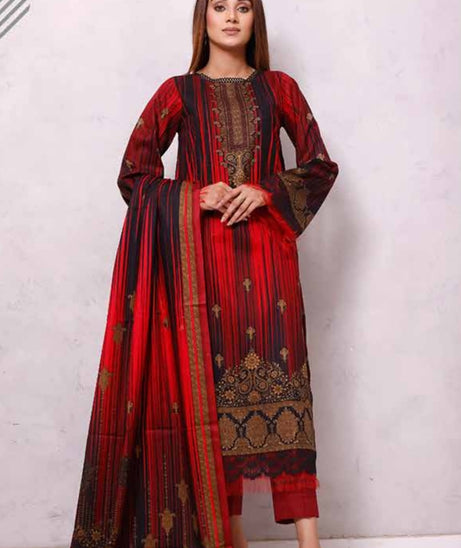 Roshni Print Lawn`22 D#907 Pink