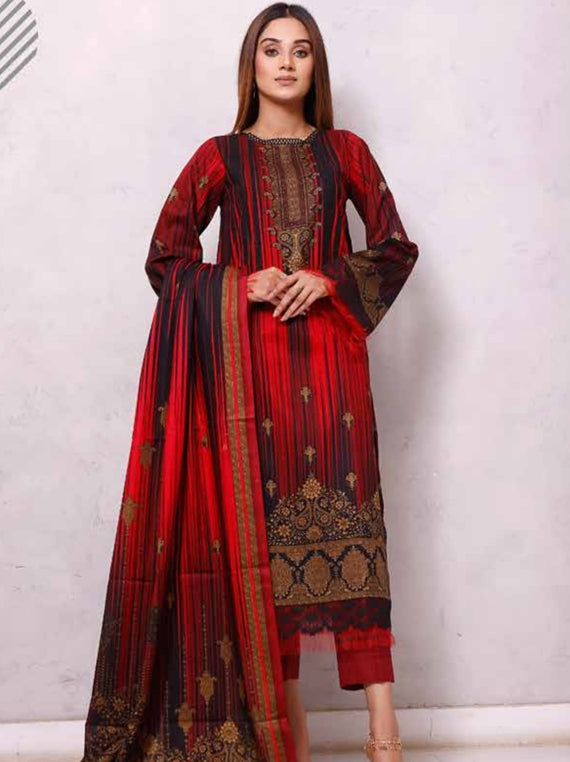 Roshni Print Lawn`22 D#907 Pink