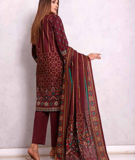 Roshni Print Lawn`22 D#910 Maroon