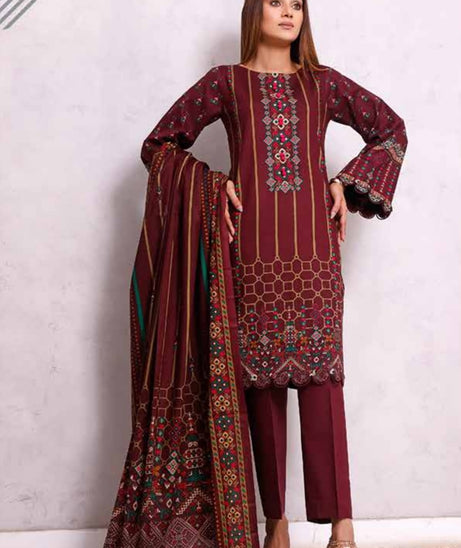 Roshni Print Lawn`22 D#910 Maroon