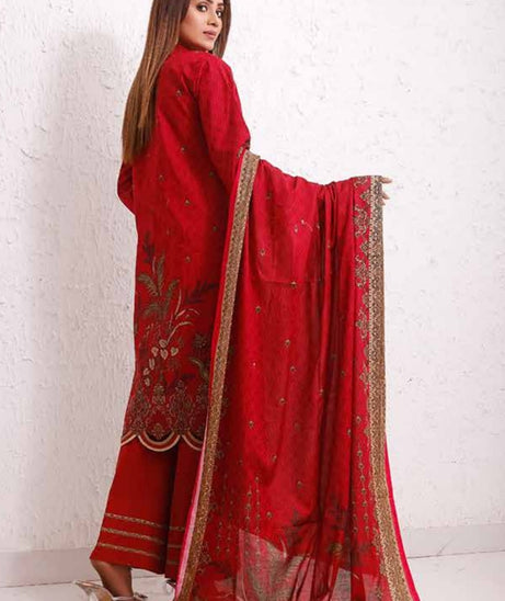 Roshni Print Lawn`22 D#911 Red