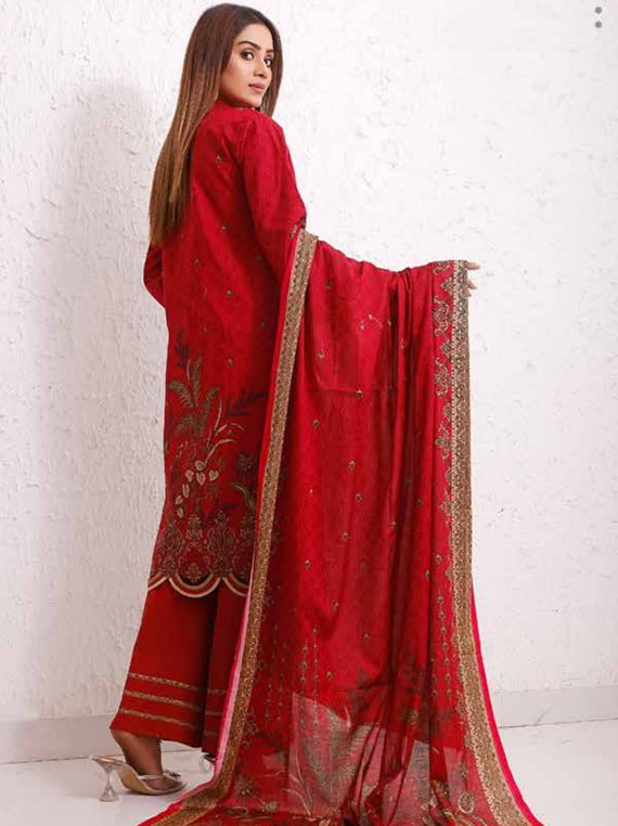 Roshni Print Lawn`22 D#911 Red
