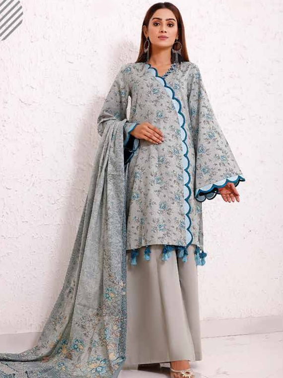 Roshni Print Lawn`22 D#915 M Grey