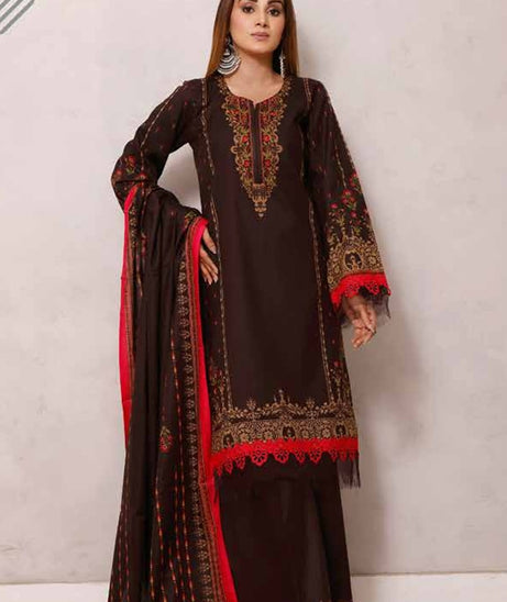 Roshni Print Lawn`22 D#916 Chocolate