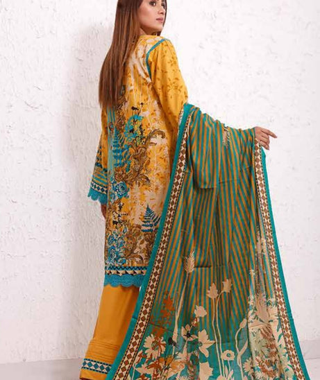Roshni Print Lawn`22 D#917 Golden