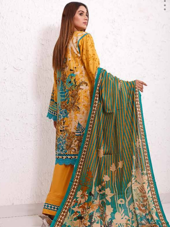 Roshni Print Lawn`22 D#917 Golden