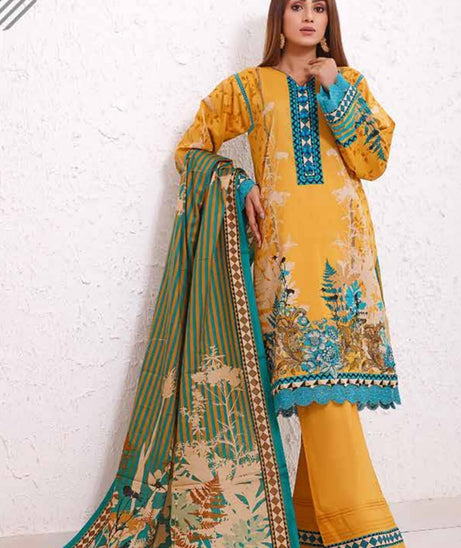 Roshni Print Lawn`22 D#917 Golden