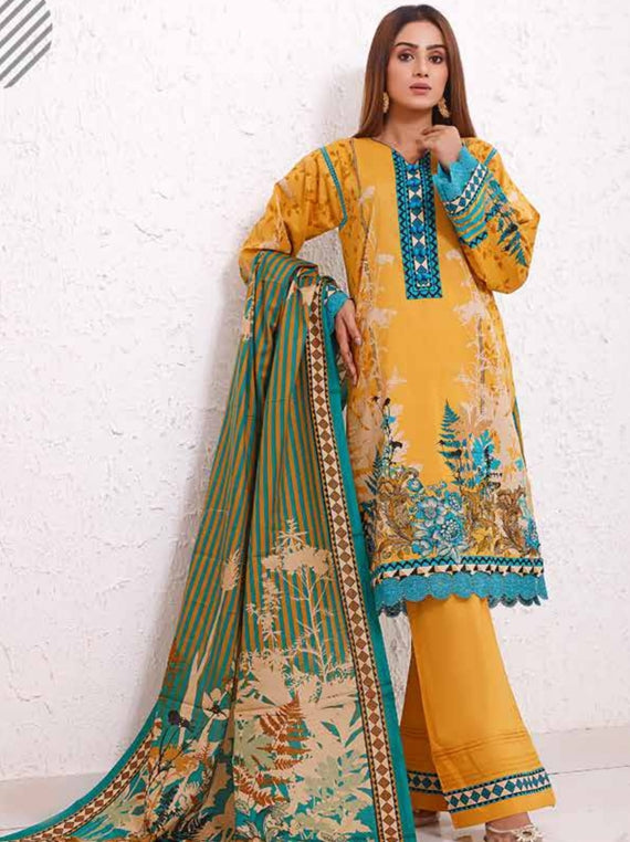 Roshni Print Lawn`22 D#917 Golden