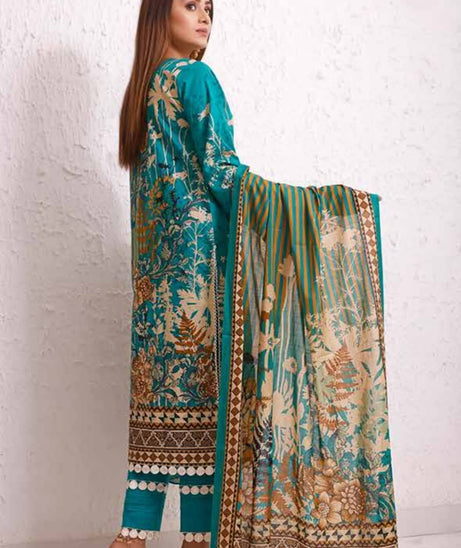 Roshni Print Lawn`22 D#917 Sea Green