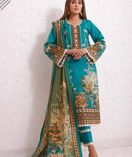 Roshni Print Lawn`22 D#917 Sea Green