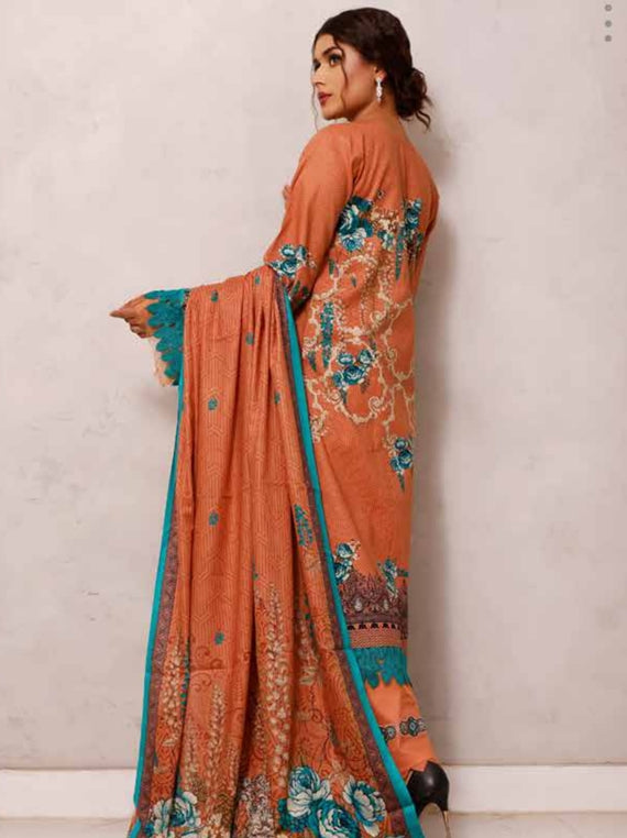 Roshni Print Lawn`22 D#920 Peach