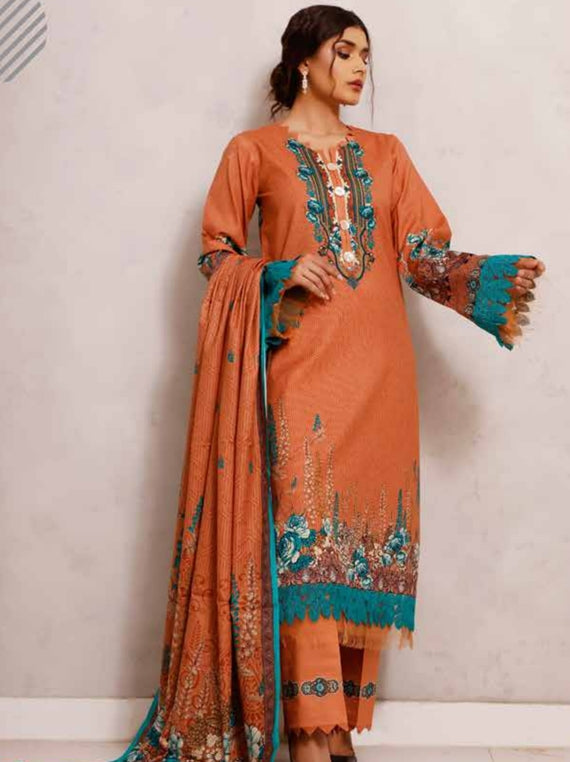 Roshni Print Lawn`22 D#920 Peach