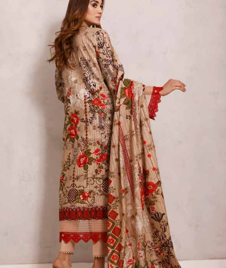 Roshni Print Lawn`22 D#921 Brown