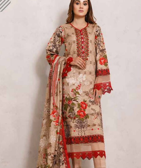 Roshni Print Lawn`22 D#921 Brown