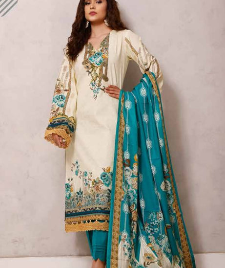 Roshni Print Lawn`22 D#923 Sea Green