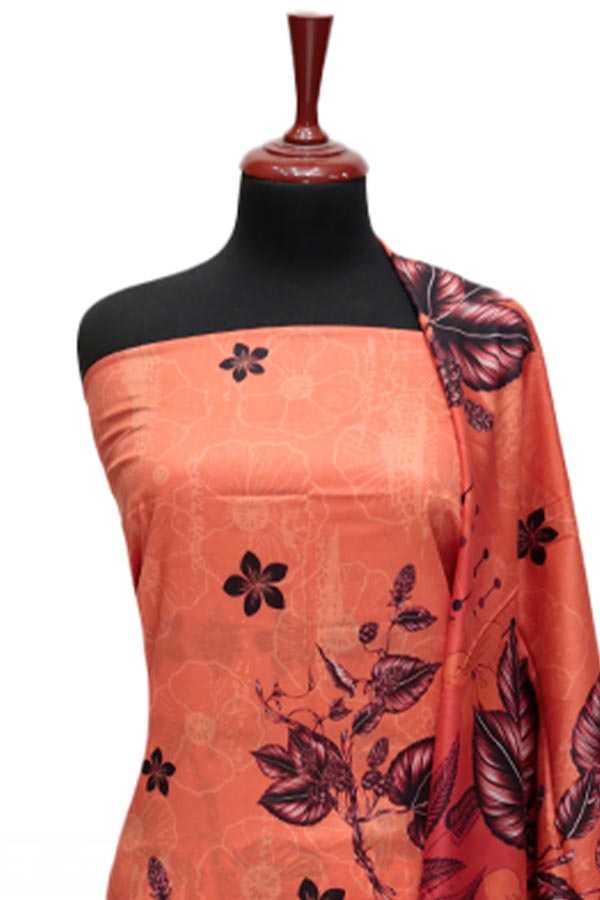 Rung Jaa Digital Print Lawn`24 D#24001 Peach
