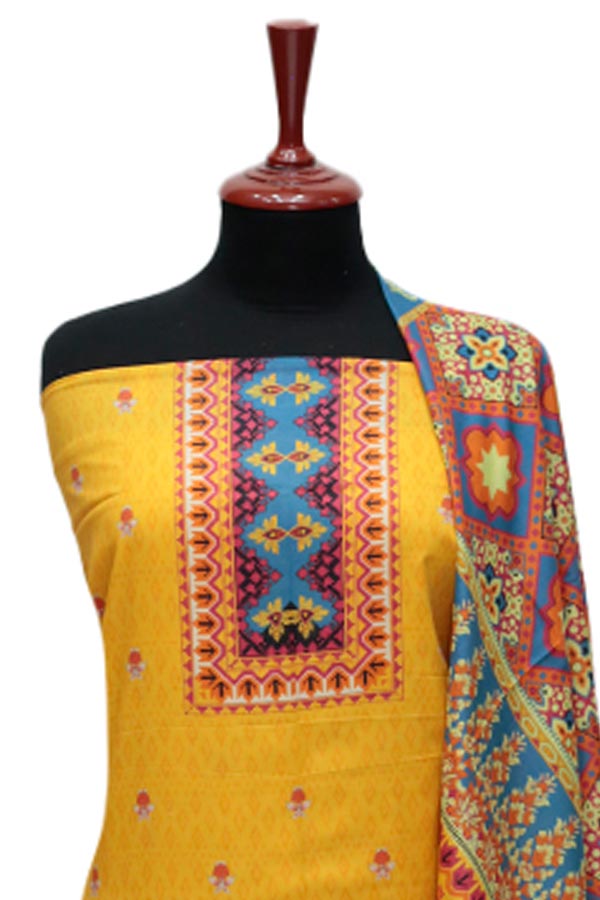 Rung Jaa Digital Print Lawn`24 D#24006 Yellow