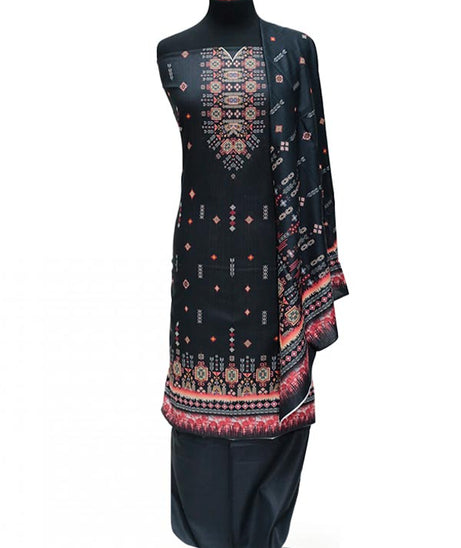 Rung Jaa Digital Print Lawn`24 D#24008 Black