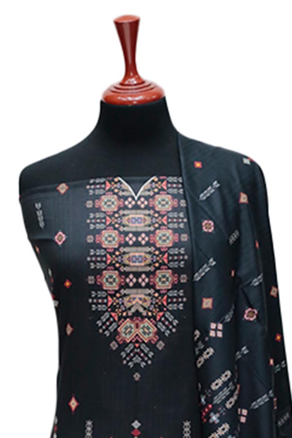 Rung Jaa Digital Print Lawn`24 D#24008 Black