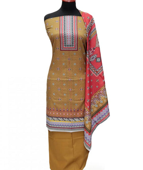 Rung Jaa Digital Print Lawn`24 D#24010 Camel